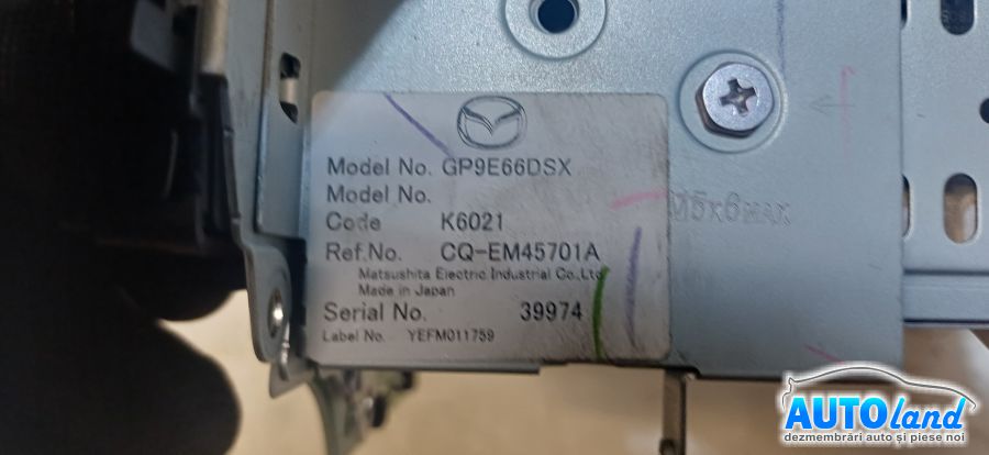 Cd Player Auto MAZDA 6 (GH) 2007-2026 Cod CQEM4570AK 