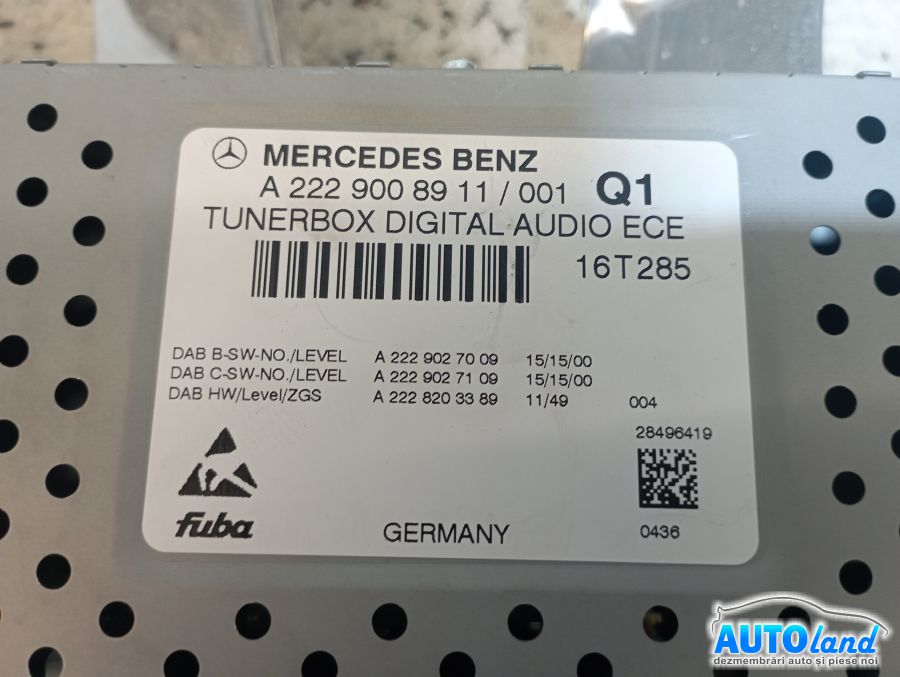Cd Player Auto MERCEDES-BENZ E-class (W213) 2016-2020 Cod A2229008911 