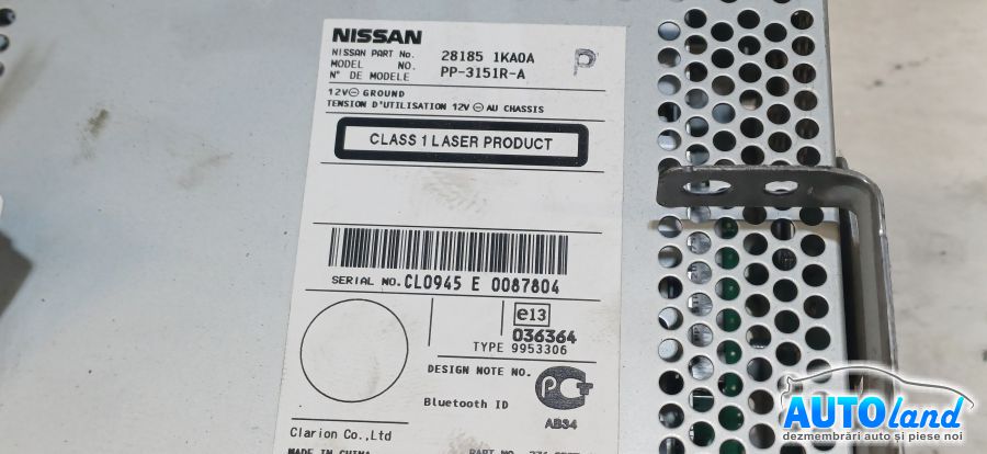 Cd Player Auto NISSAN JUKE 2010-2026 Cod 281851KA0A 