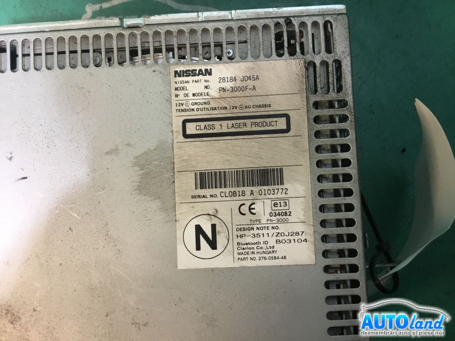 CD Player auto NISSAN QASHQAI (J10,JJ10) 2007-2025 Cod 28184JD45A 
