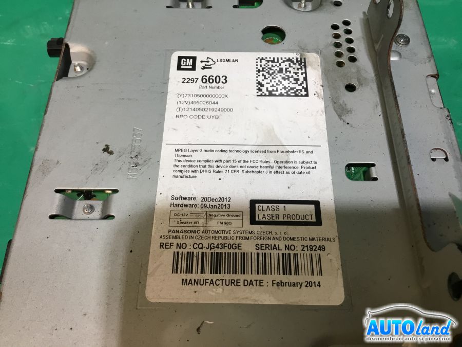 CD Player auto OPEL ASTRA J hatchback 2009-2025 Cod 22976603 