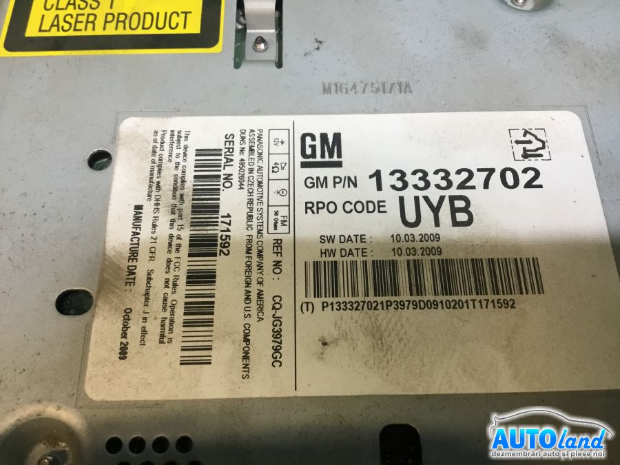 CD Player auto OPEL INSIGNIA 2008-2025 Cod 13332702 