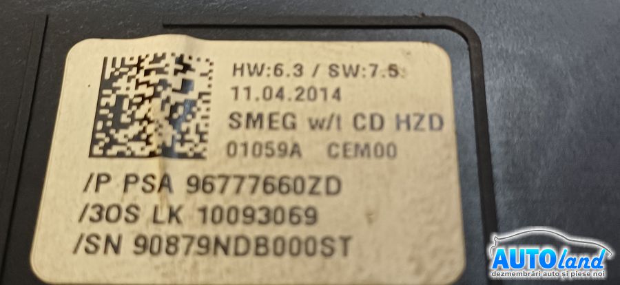 Cd Player Auto PEUGEOT 308 (4A_,4C_) 2007-2025 Cod 96777660ZD 