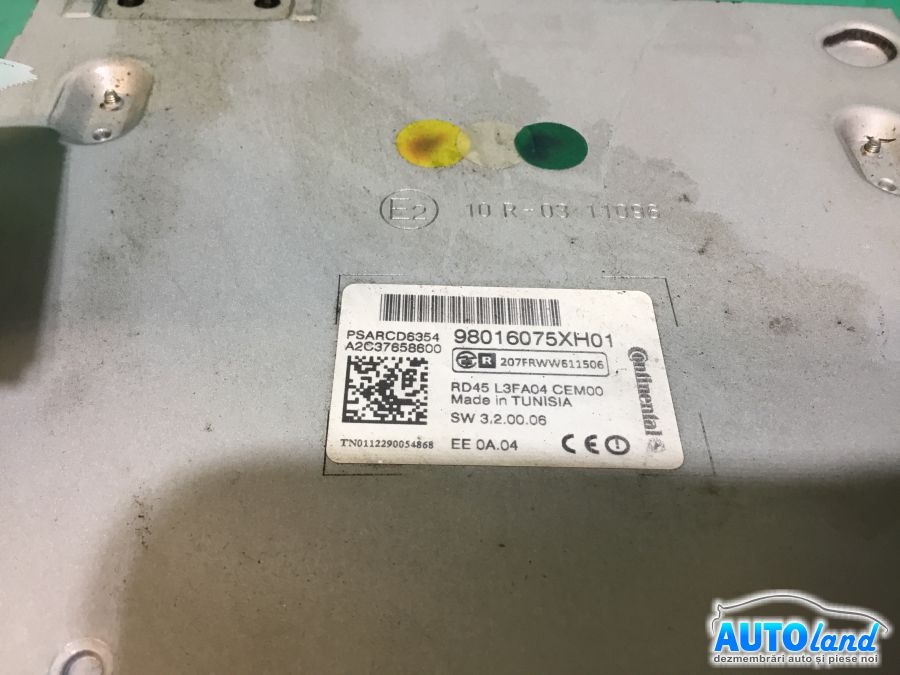 CD Player auto PEUGEOT 308 (4A_,4C_) 2007-2025 Cod 98016075XH 