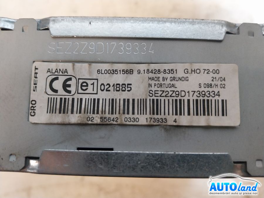 Cd Player Auto SEAT IBIZA IV (6J5,6P1) 2008-2017 Cod 6L0035156B 