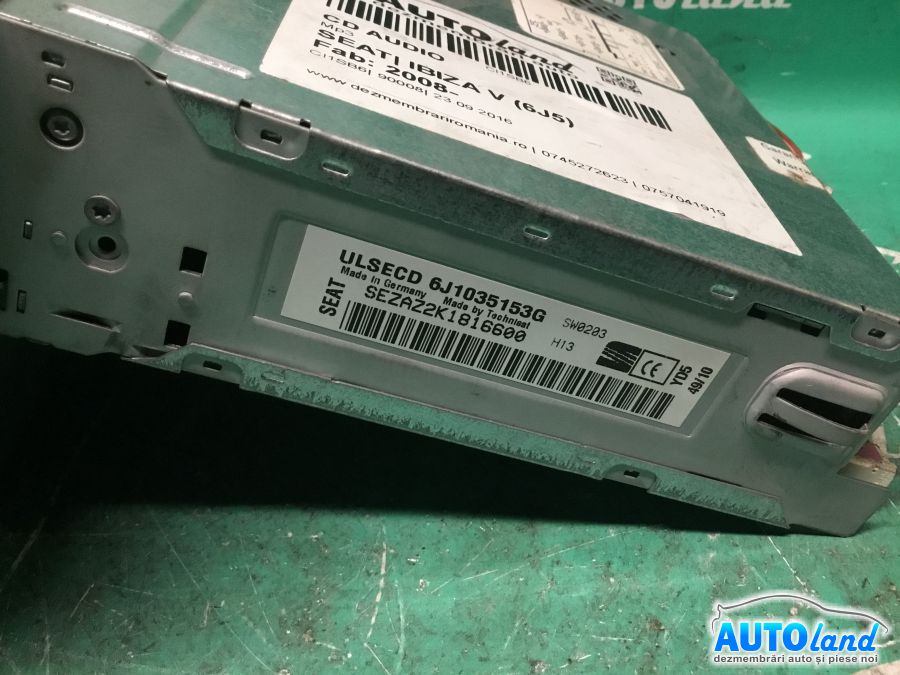 CD Player auto SEAT IBIZA V (6J5) 2008-2025 Cod 6J1035153G 