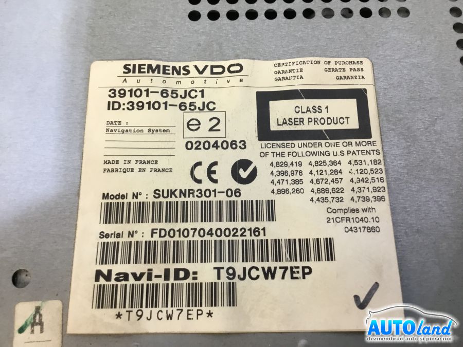 Cd Player Auto SUZUKI GRAND VITARA 2005-2025 Cod 3910165JC1 