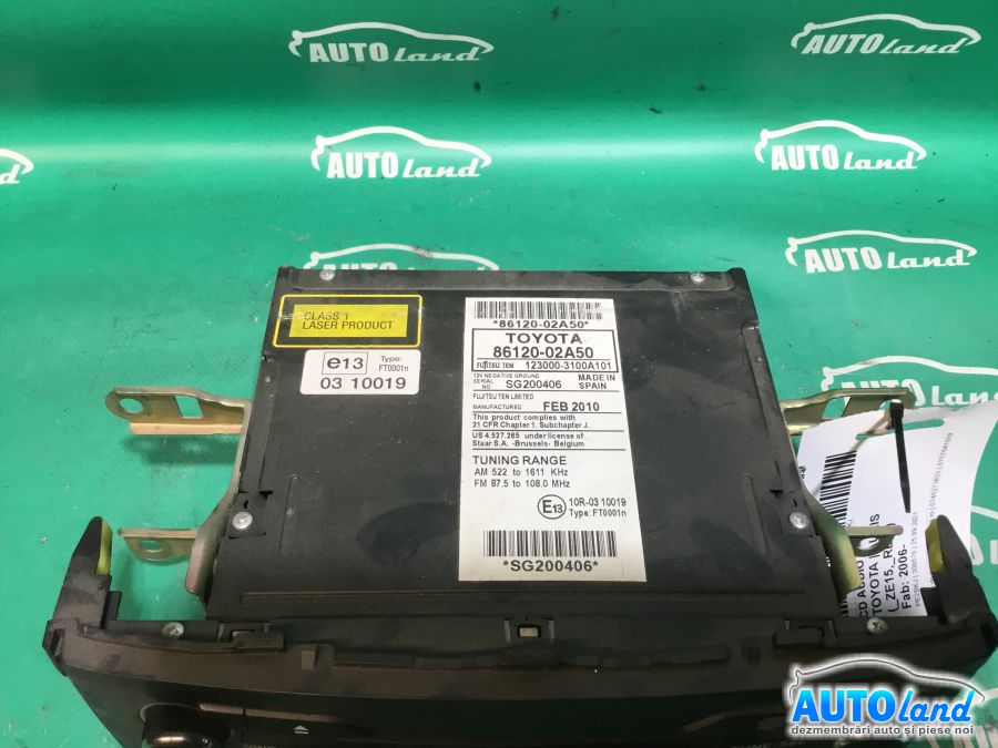 CD Player auto TOYOTA AURIS (_ZE15,_RE15) 2006-2025 Cod 8612002A50 