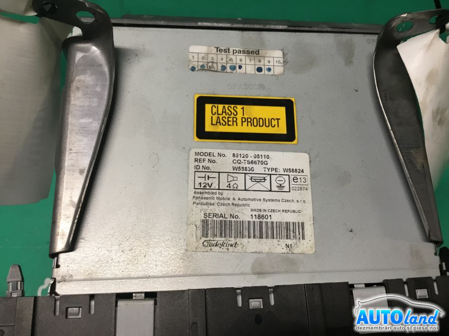 CD Player auto TOYOTA AVENSIS (T25) 2003-2025 Cod 118601 