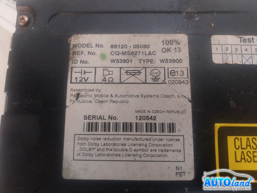 Cd Player Auto TOYOTA AVENSIS (T25) 2003-2026 Cod 8612005080 