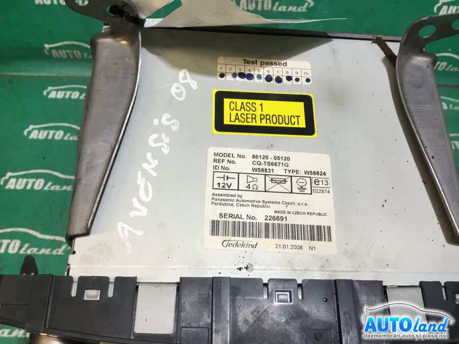 CD Player auto TOYOTA AVENSIS (T25) 2003-2025 Cod 8612005120 