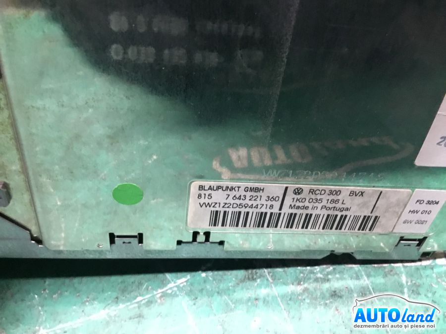 CD Player auto VOLKSWAGEN GOLF V (1K1) 2003-2026 Cod 1K0035186L 