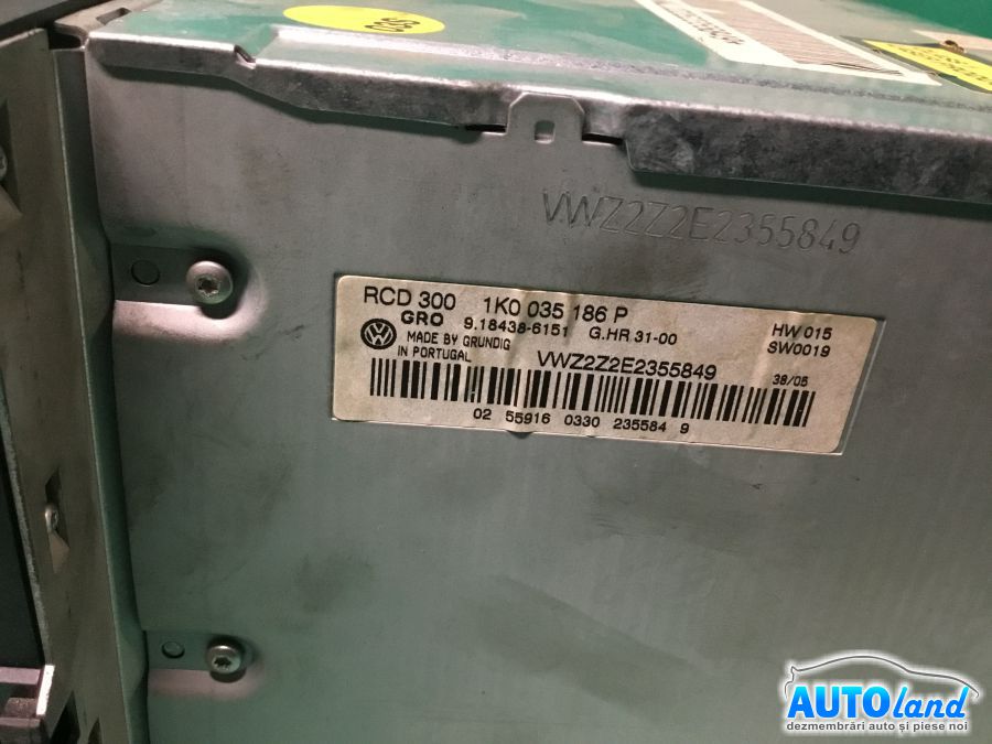 CD Player auto VOLKSWAGEN GOLF V (1K1) 2003-2025 Cod 1K0035186P 