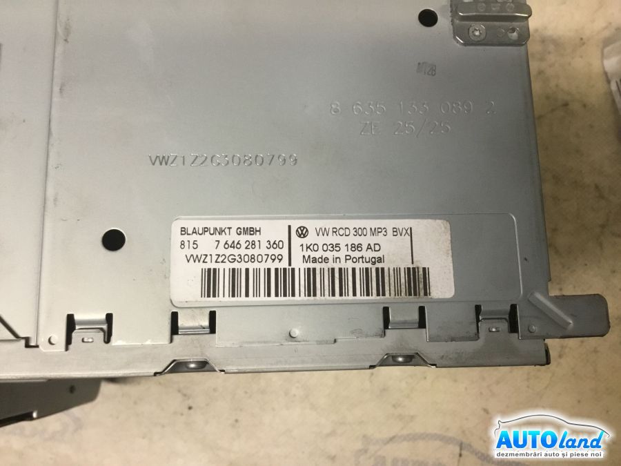 CD Player auto VOLKSWAGEN PASSAT (3C2) 2005-2026 Cod 1K0035186AD 