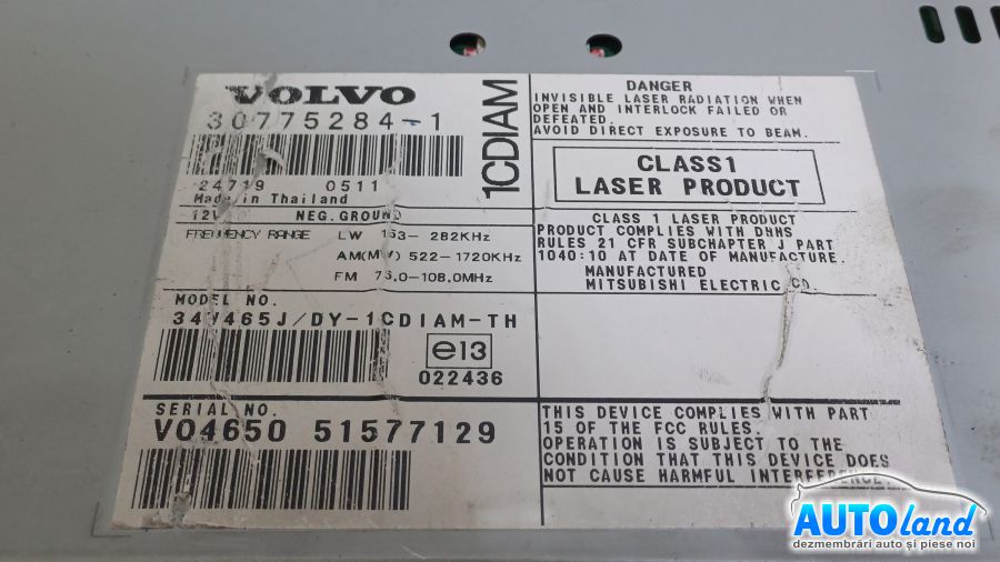 Cd Player Auto VOLVO S40 II (MS) 2004-2025 Cod 307752841 