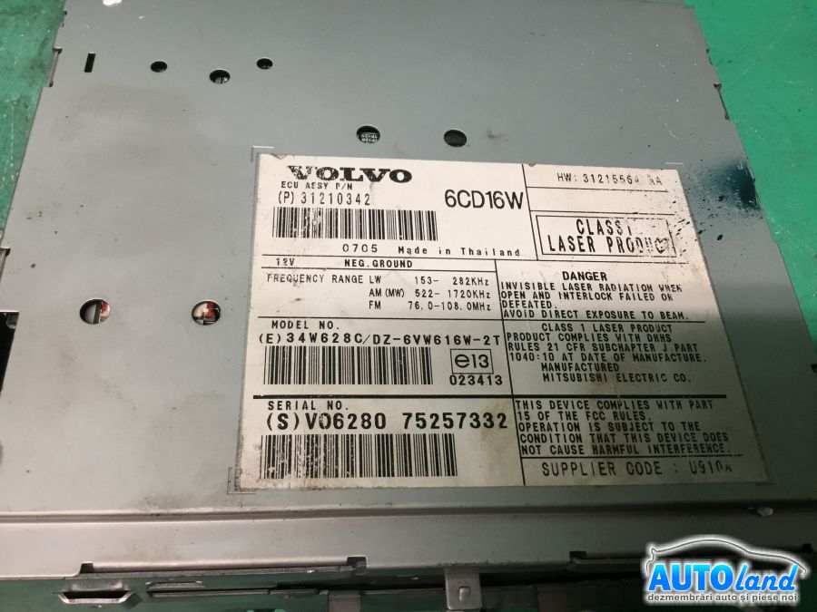 CD Player auto VOLVO S40 II (MS) 2004-2025 Cod 31215564 