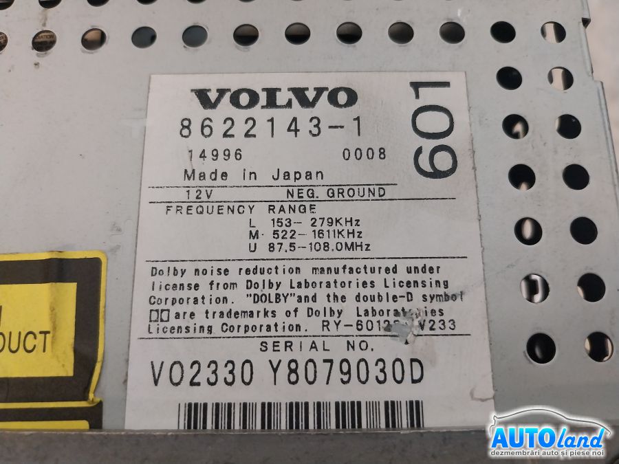 Cd Player Auto VOLVO S80 (TS,XY) 1998-2006 Cod 86221431 
