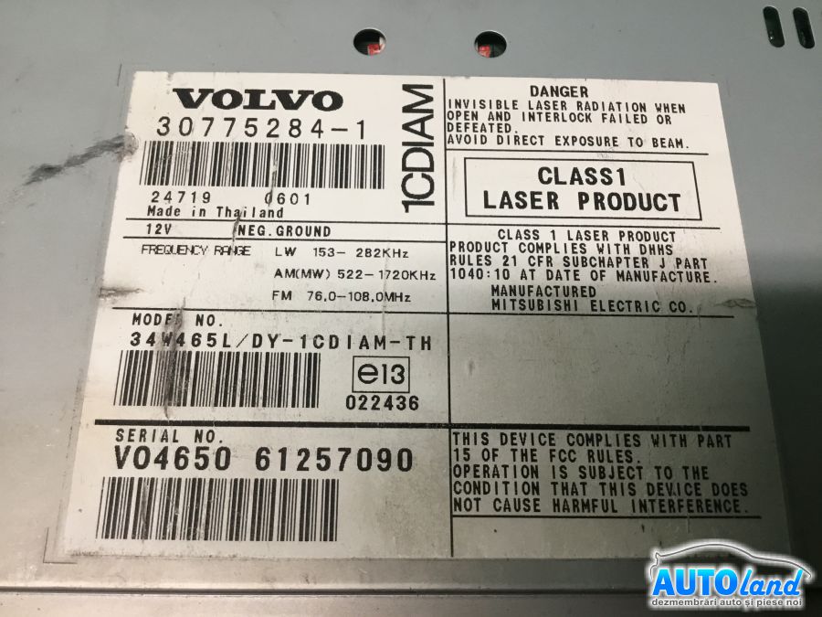 CD Player auto VOLVO V50 (MW) 2004-2025 Cod 30775284 