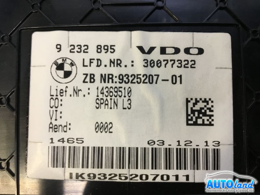 Ceas Bord BMW 3 (F30) 2011-2025 Cod 9232895 
