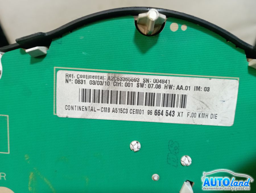 Ceas Bord CITROEN DS3 2009-2026 Cod 96664543XT 