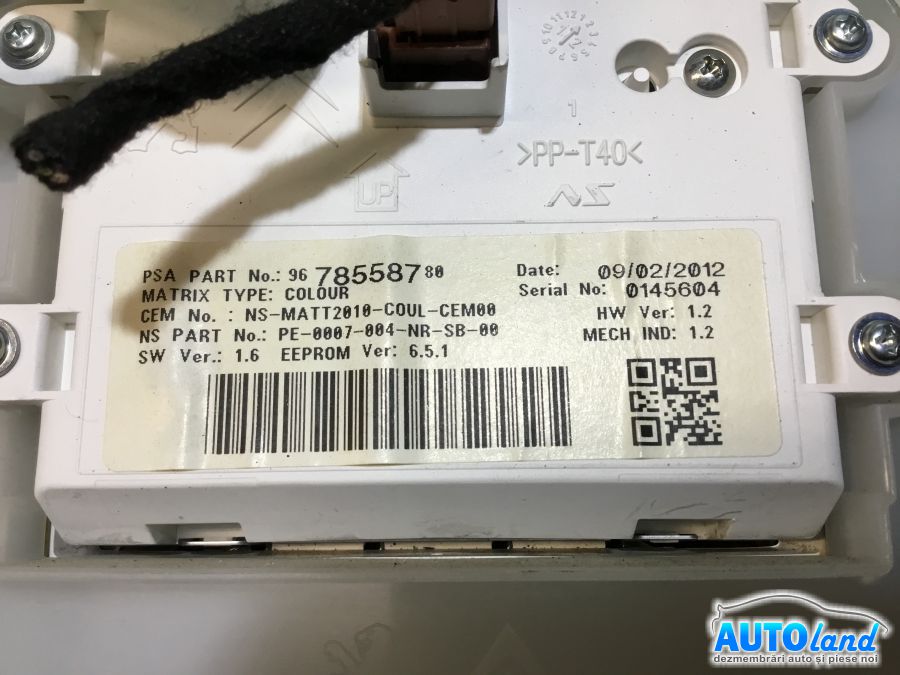 Ceas Bord PEUGEOT 208 2012-2025 Cod 9678558780 