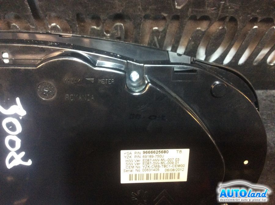 Ceas Bord PEUGEOT 3008 2009-2025 Cod 9666625680 