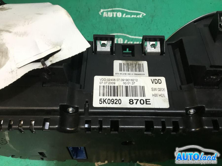 Ceas Bord VOLKSWAGEN GOLF VI 2008-2025 Cod 5K0920870E 