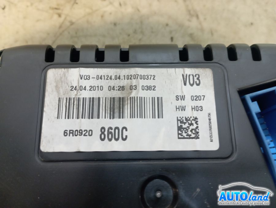 Ceas Bord VOLKSWAGEN POLO (6R_) 2009-2025 Cod 6R0920860C 