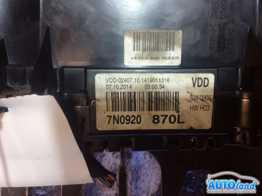 Ceas Bord VOLKSWAGEN SHARAN (7N) 2010-2025 Cod 7N0920870L 