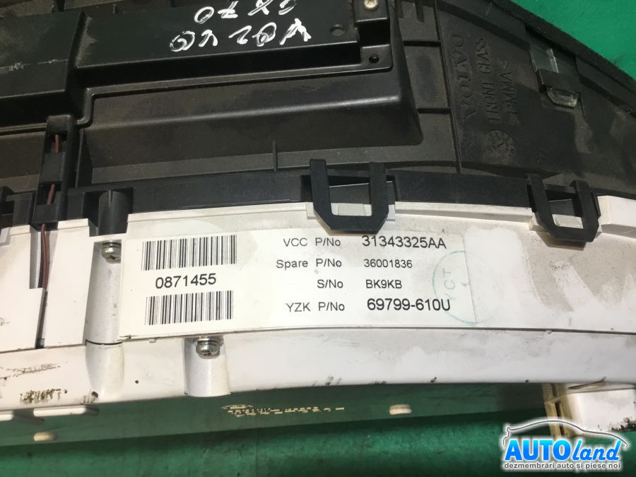 Ceas Bord VOLVO XC70 II 2007-2025 Cod 31343325AA 