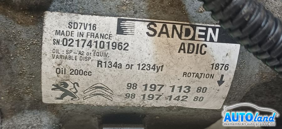 Compresor AC CITROEN JUMPER bus 2006-2026 Cod 9819711380 