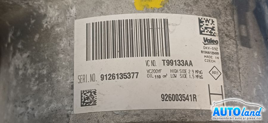 Compresor AC DACIA SANDERO II 2013-2026 Cod 926003541R 