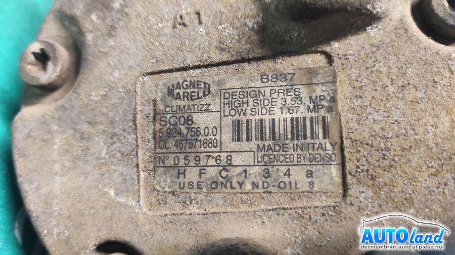 Compresor AC FIAT PUNTO (188) 1999-2012 Cod 592475600 