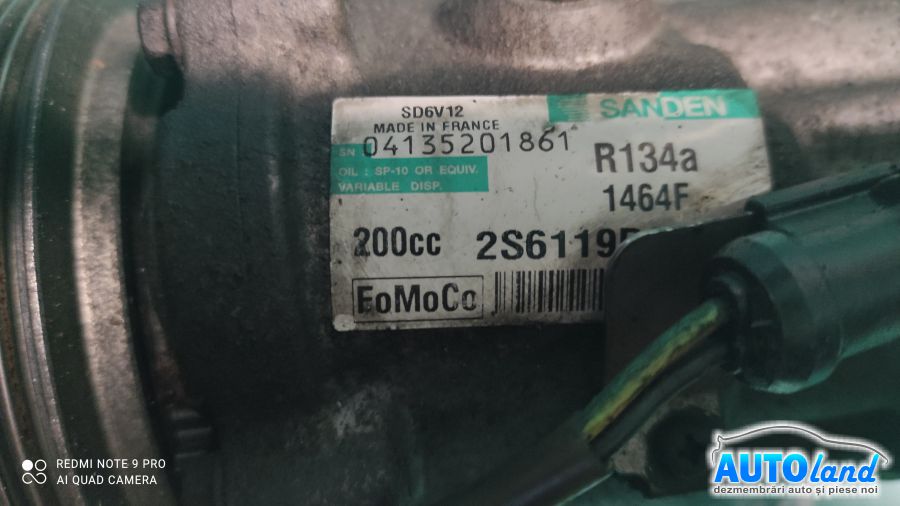 Compresor AC FORD FUSION (JU_) 2002-2025 Cod 2S6119D629AF 