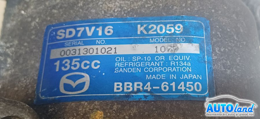 Compresor AC MAZDA 3 (BK14) 2003-2026 Cod BBR461450 