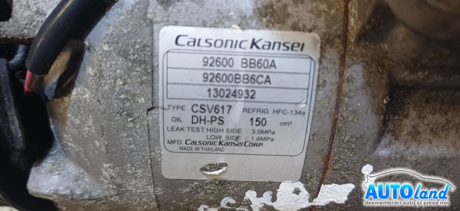 Compresor AC NISSAN QASHQAI II (J11) 2014-2021 Cod 92600BB60A 