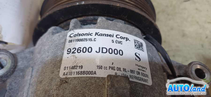 Compresor AC NISSAN QASHQAI (J10,JJ10) 2007-2025 Cod 92600JD000 