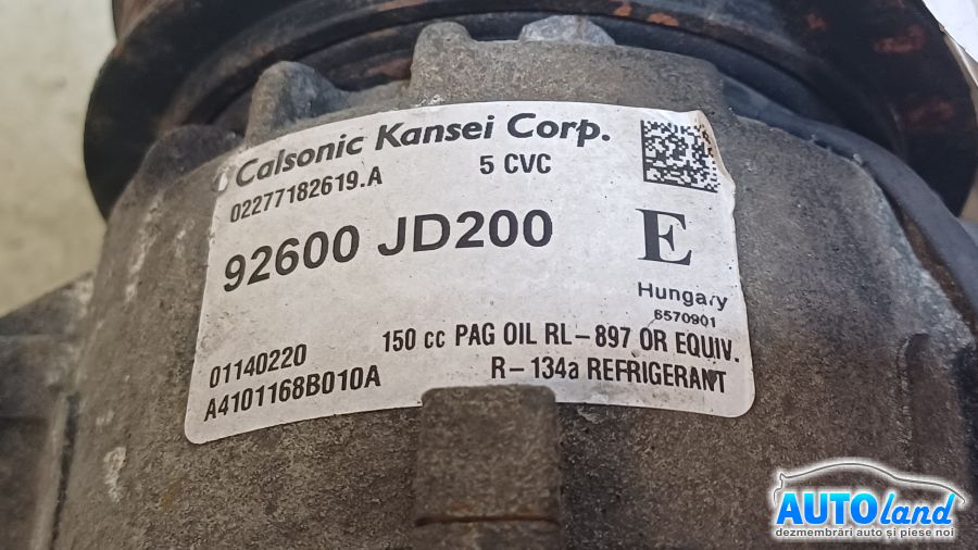 Compresor AC NISSAN QASHQAI (J10,JJ10) 2007-2025 Cod 92600JD200 