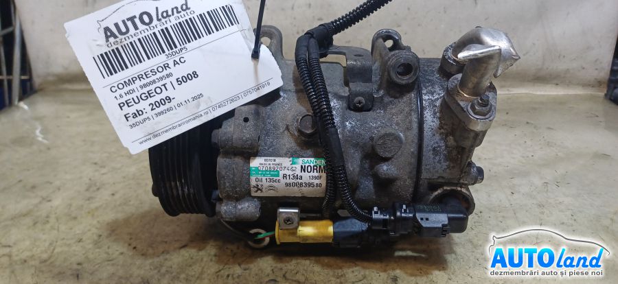 Compresor AC PEUGEOT 5008 2009-2025 Cod 9800839580 