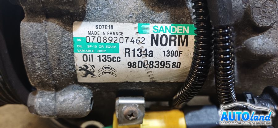 Compresor AC PEUGEOT 5008 2009-2025 Cod 9800839580 
