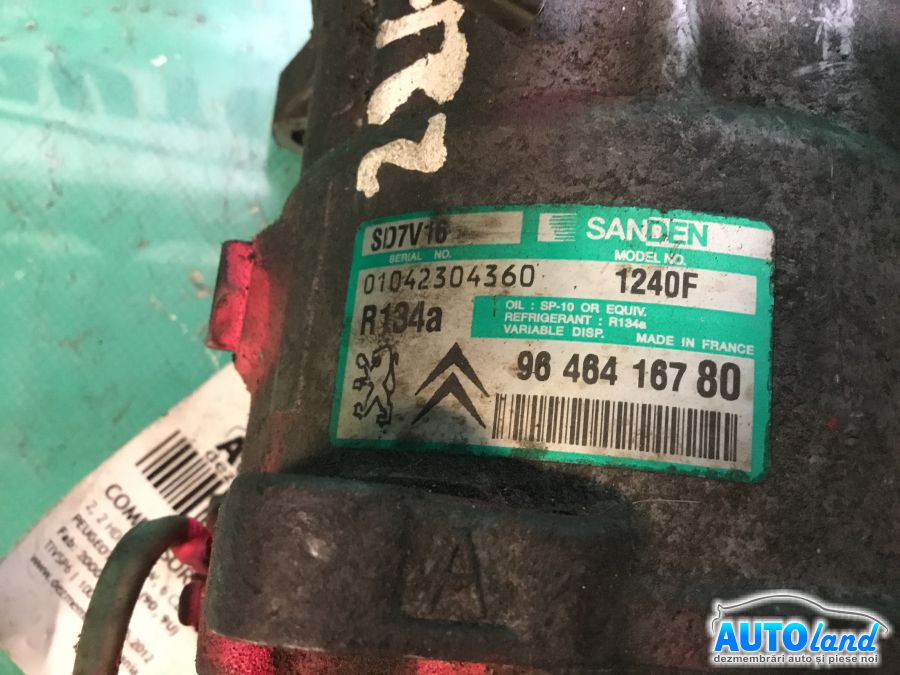 Compresor AC PEUGEOT 607 (9D,9U) 2000-2025 Cod 1240F 