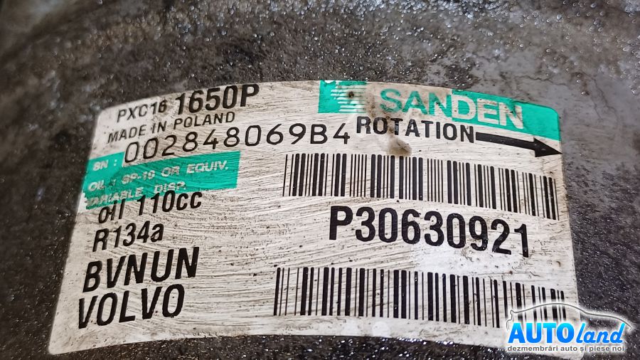 Compresor AC VOLVO XC60 2008-2025 Cod 30630921 
