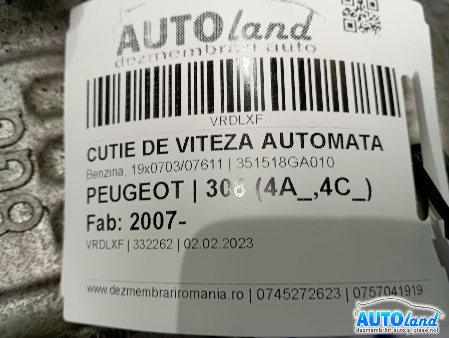 Cutie de Viteza Automata PEUGEOT 308 (4A_,4C_) 2007-2025 Cod 351518GA010 