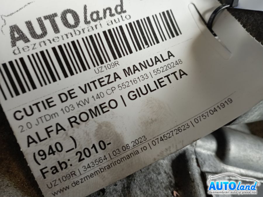 Cutie de Viteza Manuala ALFA ROMEO GIULIETTA (940_) 2010-2025 Cod 55220248 
