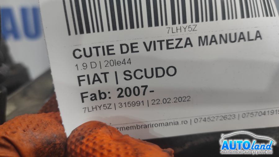 Cutie de Viteza Manuala FIAT SCUDO 2007-2026 Cod 20LE44 