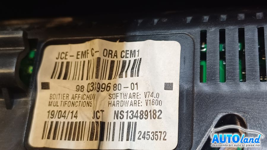 Display FIAT SCUDO 2007-2025 Cod 9803399680 