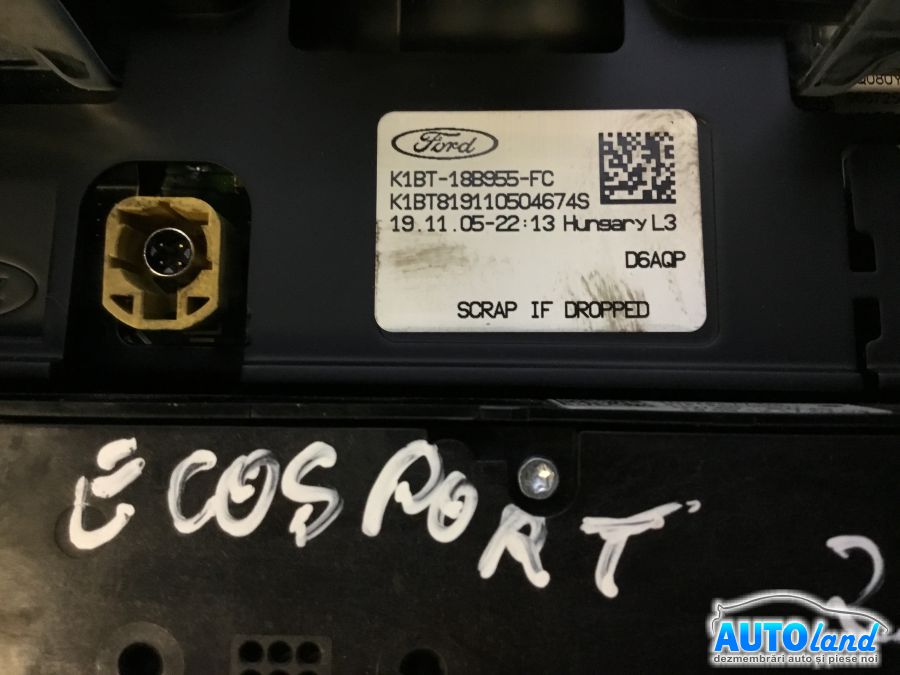 Display FORD ECOSPORT II (FACELIFT 2017) 2017-2022 Cod K1BT18B955FC 