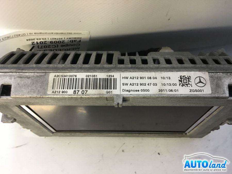 Display MERCEDES-BENZ E-class Coupe (C207) 2009-2012 Cod A2129010804 