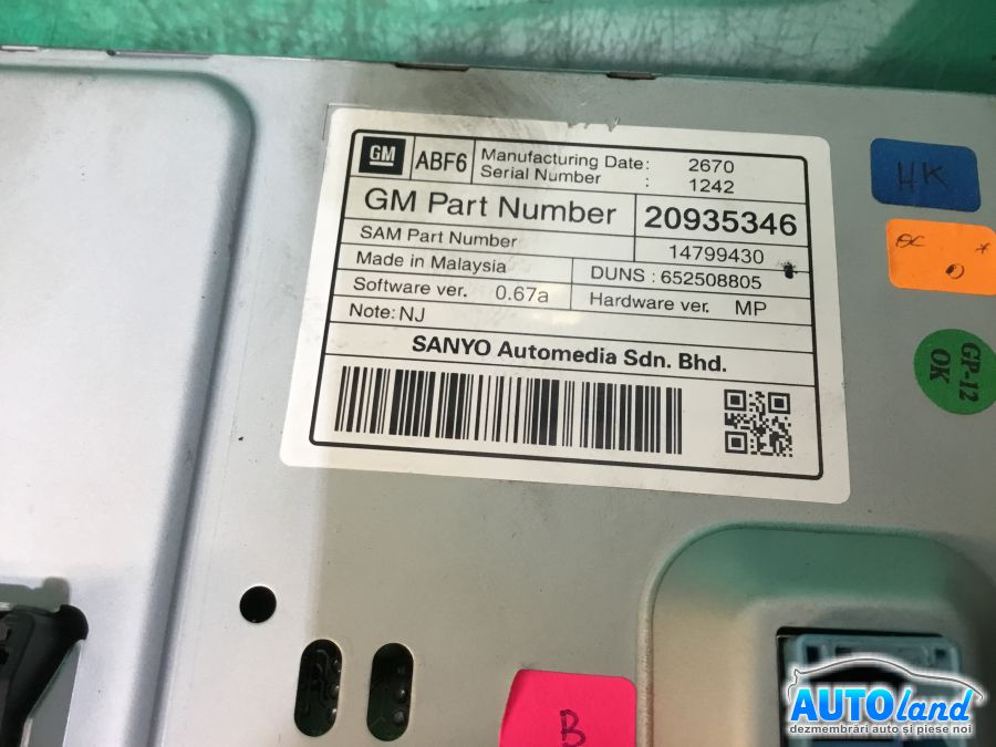 Display OPEL INSIGNIA 2008-2025 Cod 20935346 