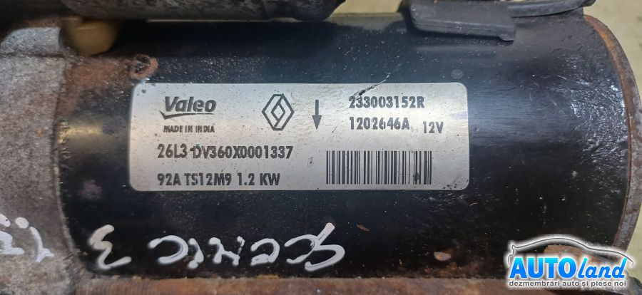 Electromotor RENAULT SCENIC III (JZ0/1_) 2009-2025 Cod 233003152R 